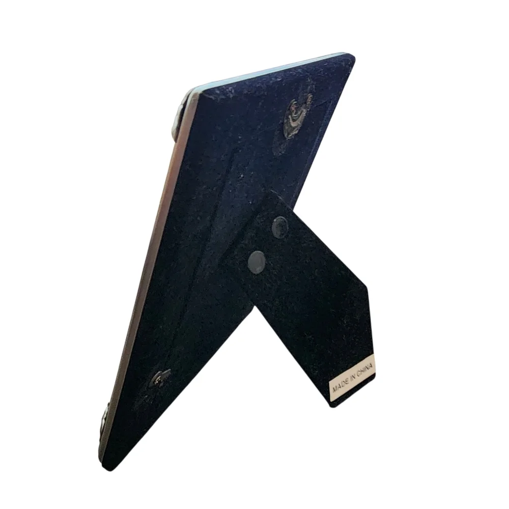 Frame photo silver decorative corners black back & glass front